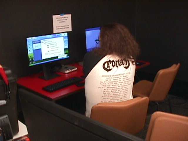 Action shot of the LAN in use